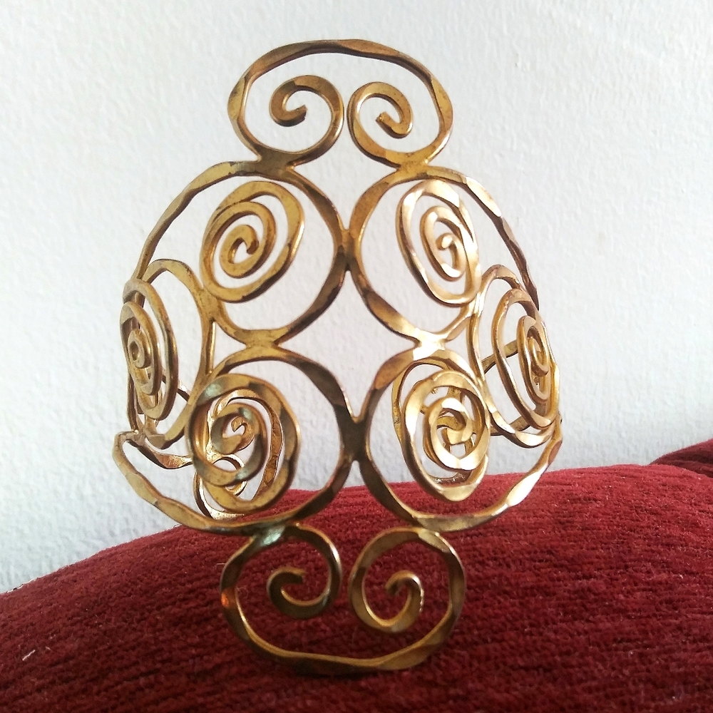 Lovely hippie boho goldtone wrap bracelet cuff